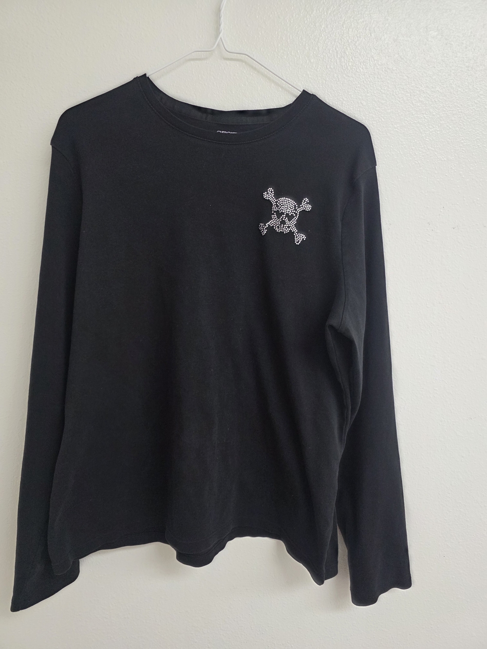 Cherokee Black Crewneck Tee with Printed Care Label (0339)